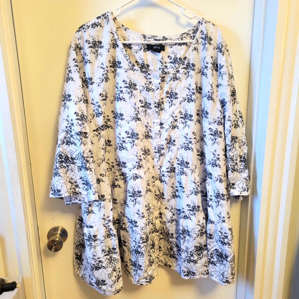 Black and White Blouse